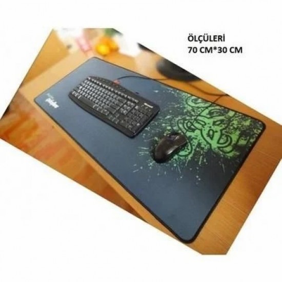 RAZER 1 DESENLİ OYUNCU MOUSE PAD 70X30 CM KAYMAZ DİKİŞLİ